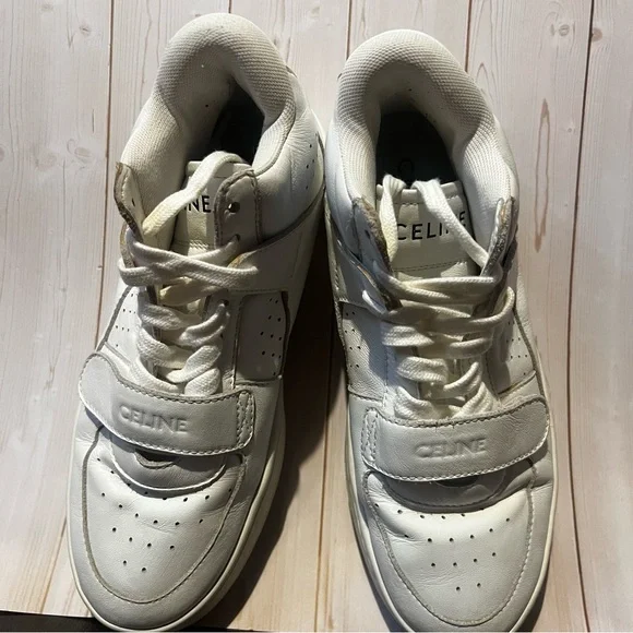 CELINE Womens White Calf Leather High-Top Logo Sneakers
SIZE 36 EU / 6 US - Picture 14 of 15